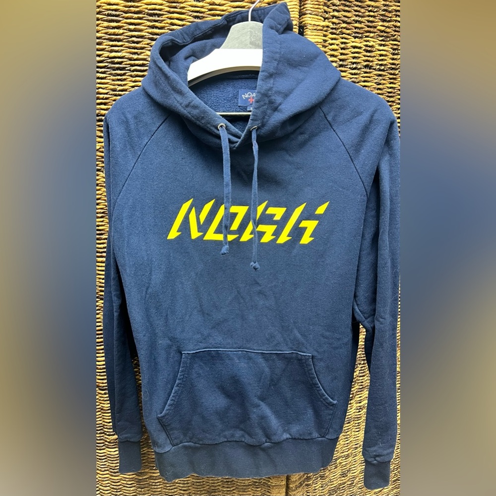 Noah- Blue Hoodie with Yellow Logo, Size:‎ Large